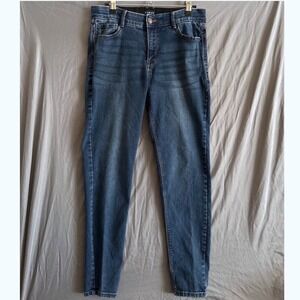 Curve Appeal Skinny Jeans 10/30 Blue Casual Stretch Dark Wash Mid Rise Denim